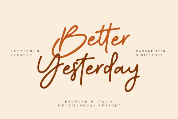Better Yesterday: A Romantic Script Font for Web Design